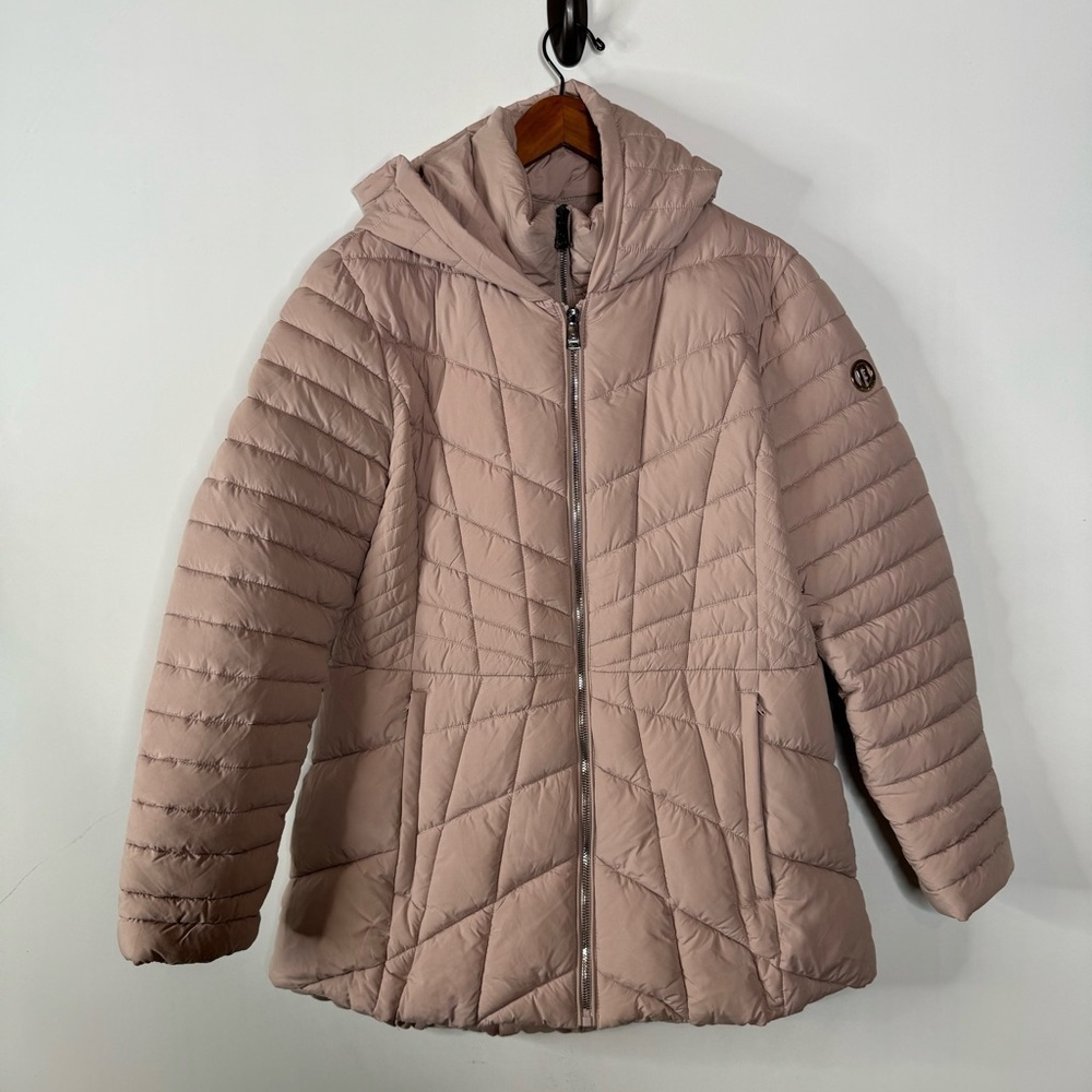 Bernardo Packable Puffer‎ Coat in Light Pink Size Large